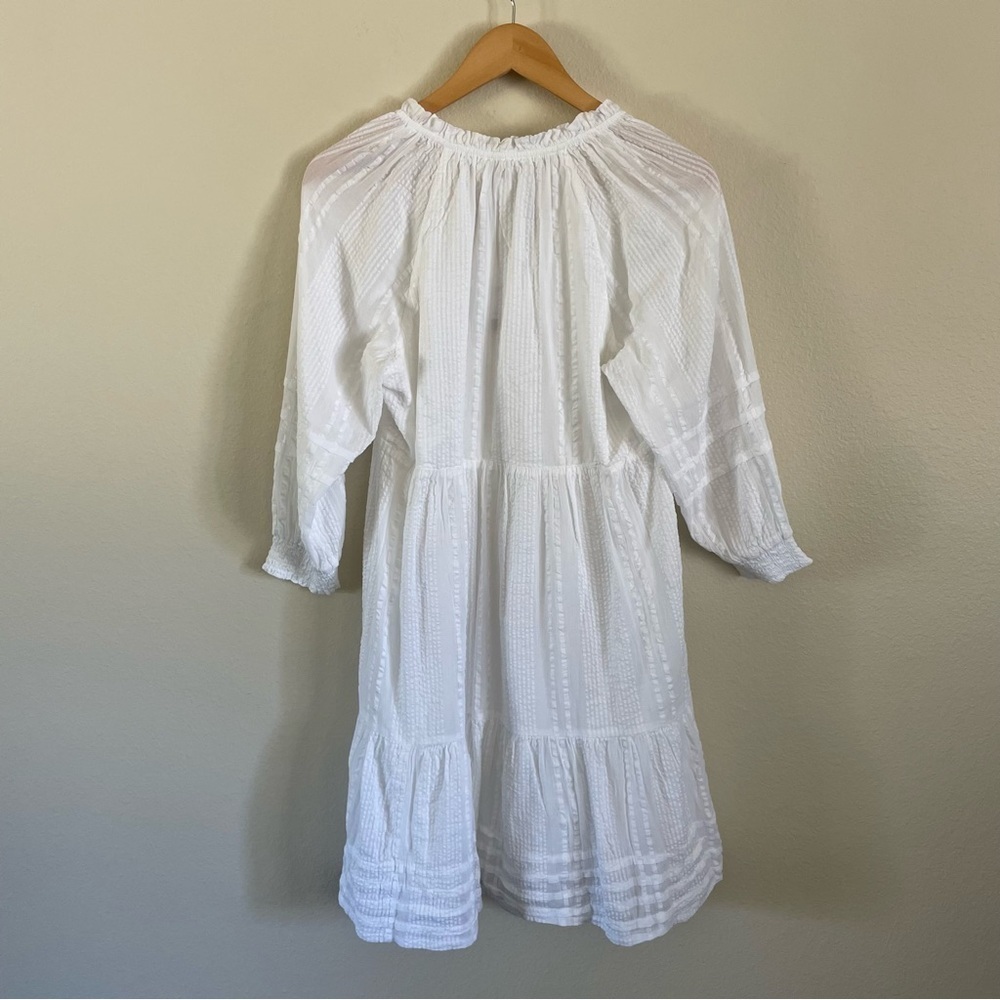 NWT J. Jill Tiered Button Front Dress Ruffle Details White Size XS - Picture 10 of 12